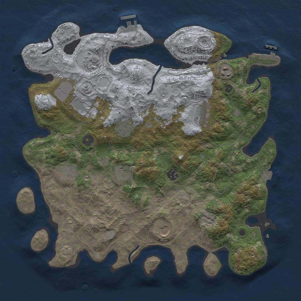 Rust Map: Procedural Map, Size: 4000, Seed: 263451982, 17 Monuments