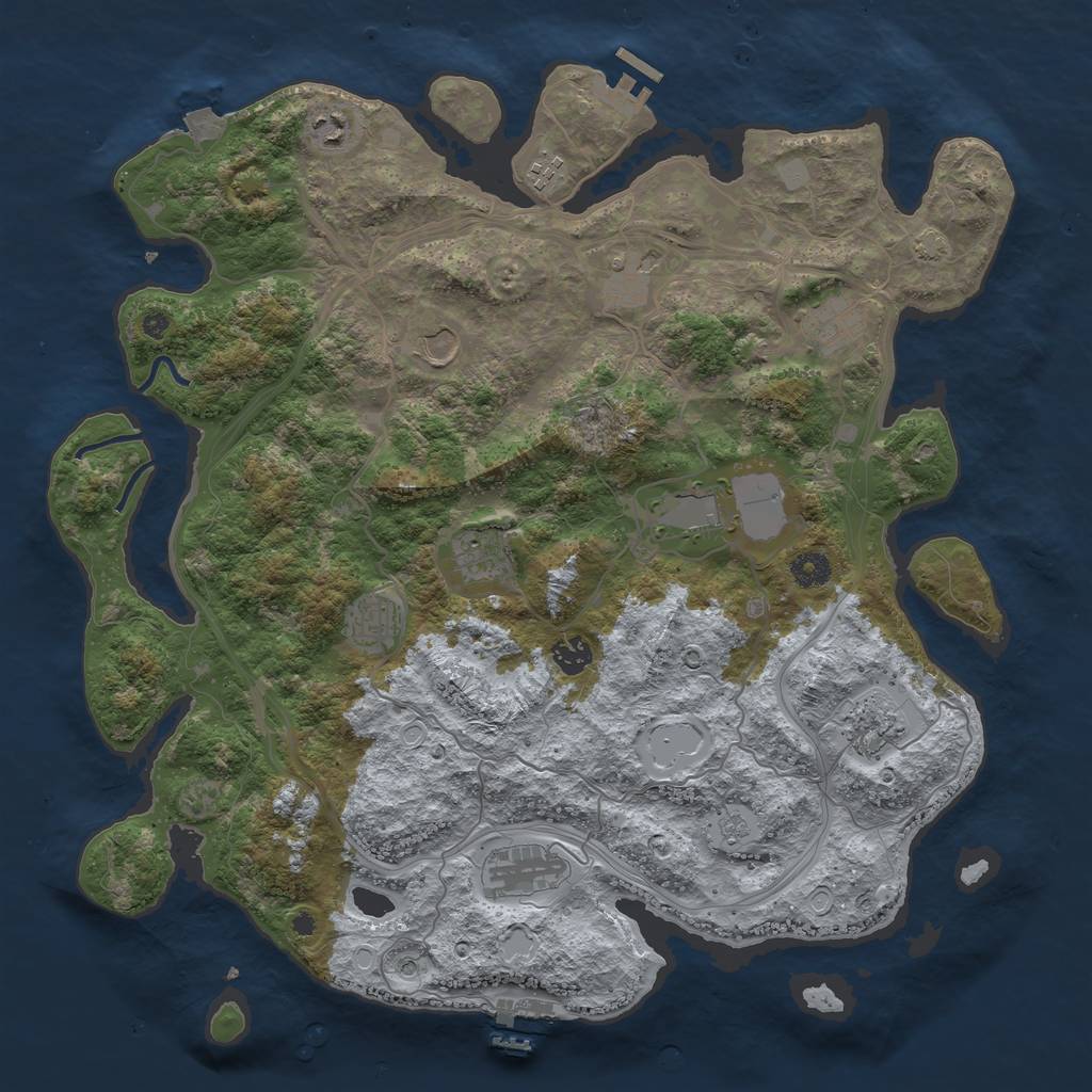 Rust Map: Procedural Map, Size: 4250, Seed: 1936674165, 19 Monuments