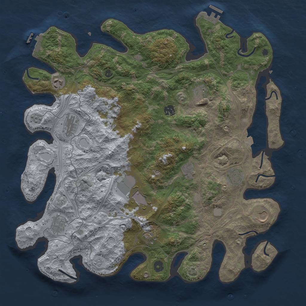 Rust Map: Procedural Map, Size: 4250, Seed: 23485, 19 Monuments