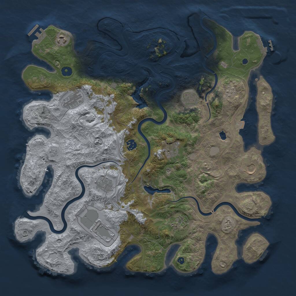 Rust Map: Procedural Map, Size: 4250, Seed: 23485, 16 Monuments