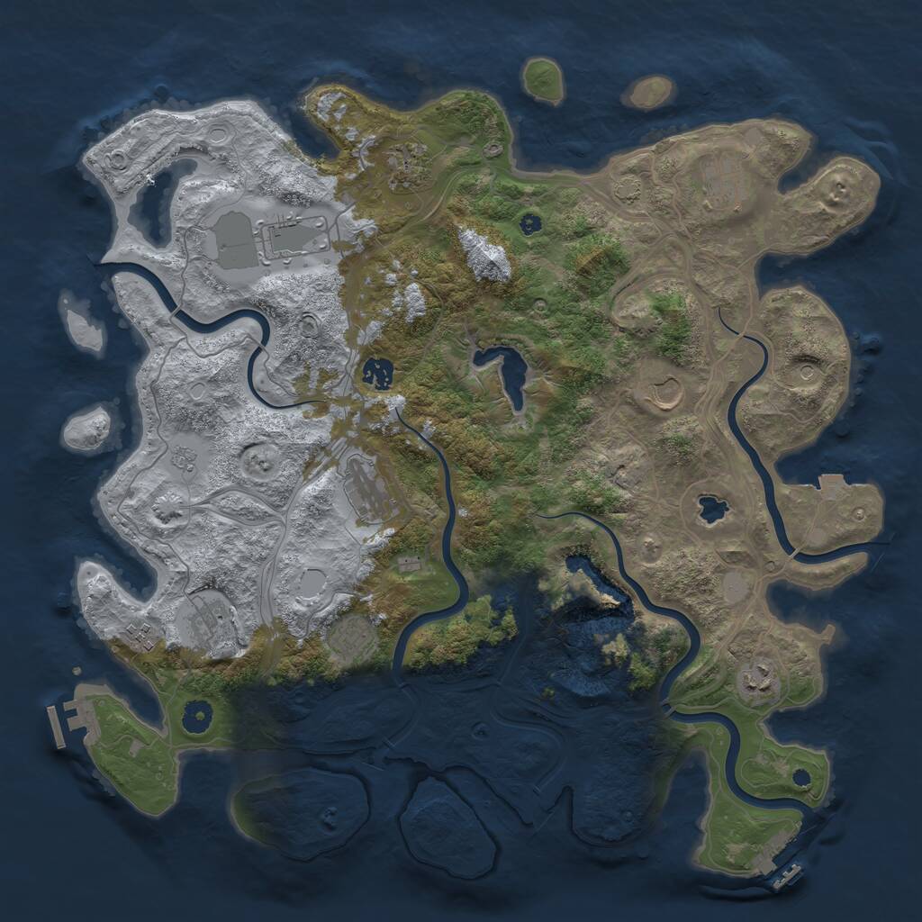 Rust Map: Procedural Map, Size: 4300, Seed: 1715180120, 16 Monuments