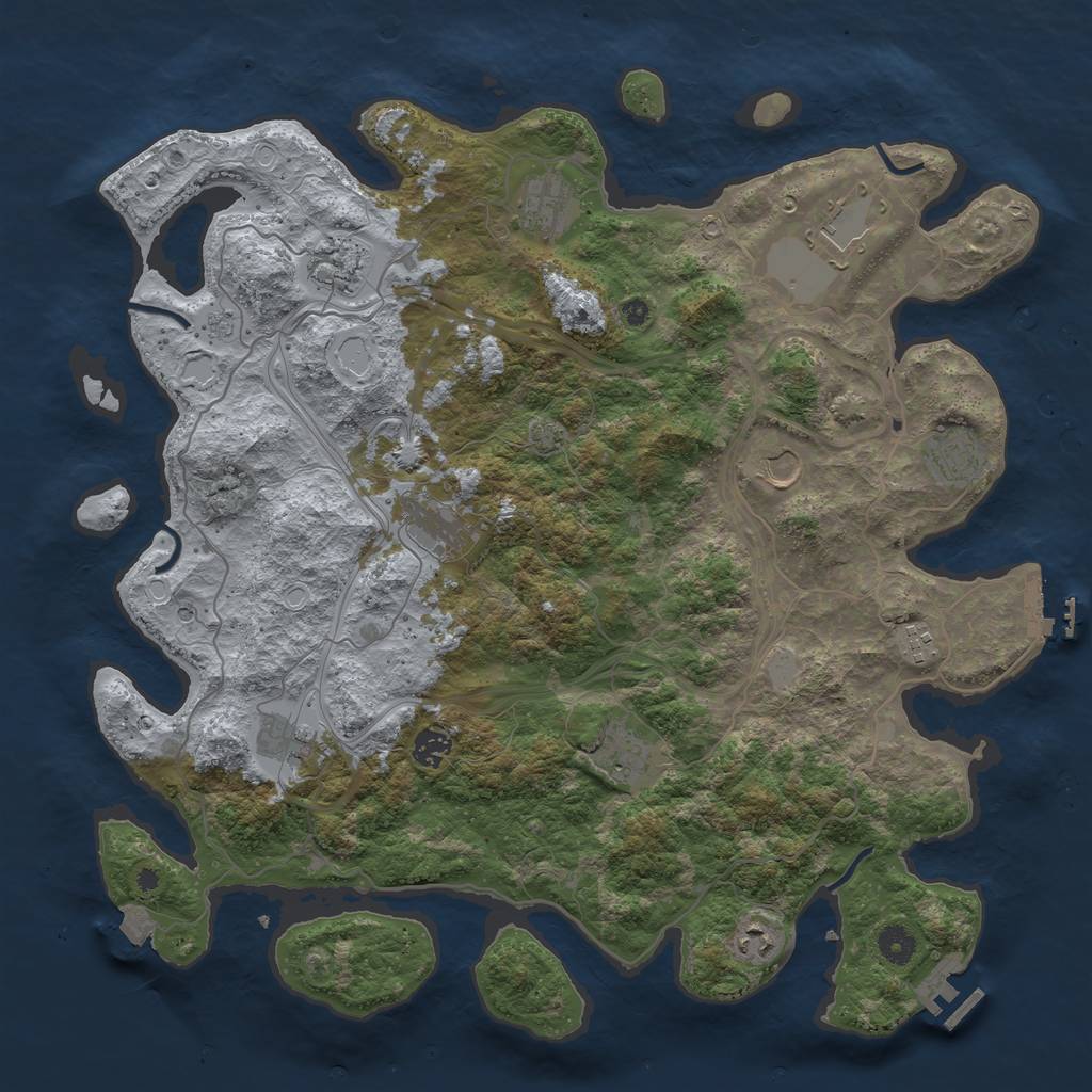 Rust Map: Procedural Map, Size: 4300, Seed: 1715180120, 19 Monuments