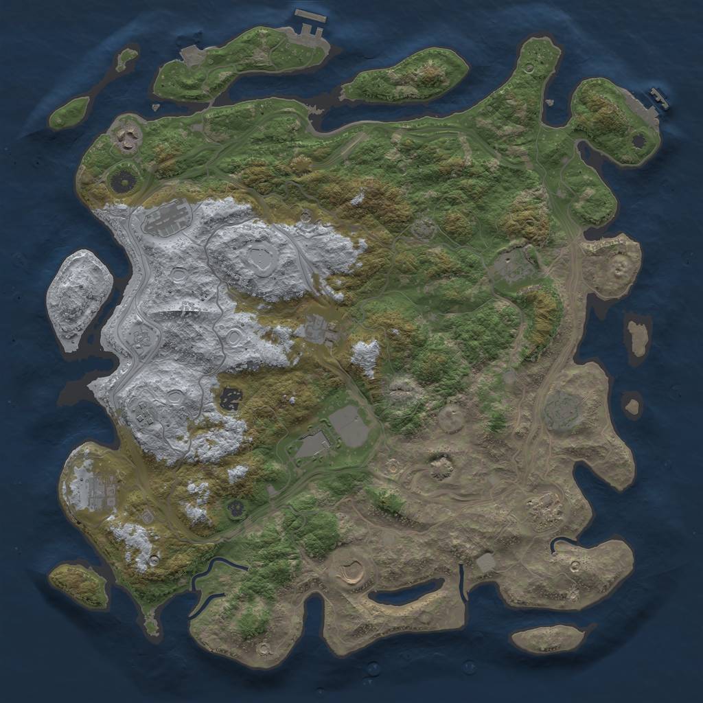 Rust Map: Procedural Map, Size: 4500, Seed: 410125161, 19 Monuments