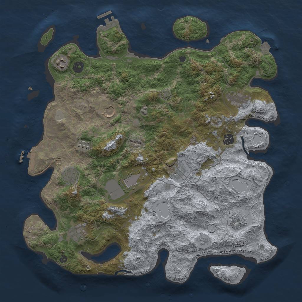 Rust Map: Procedural Map, Size: 4000, Seed: 239430229, 18 Monuments