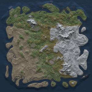 Thumbnail Rust Map: Procedural Map, Size: 5500, Seed: 32680, 19 Monuments