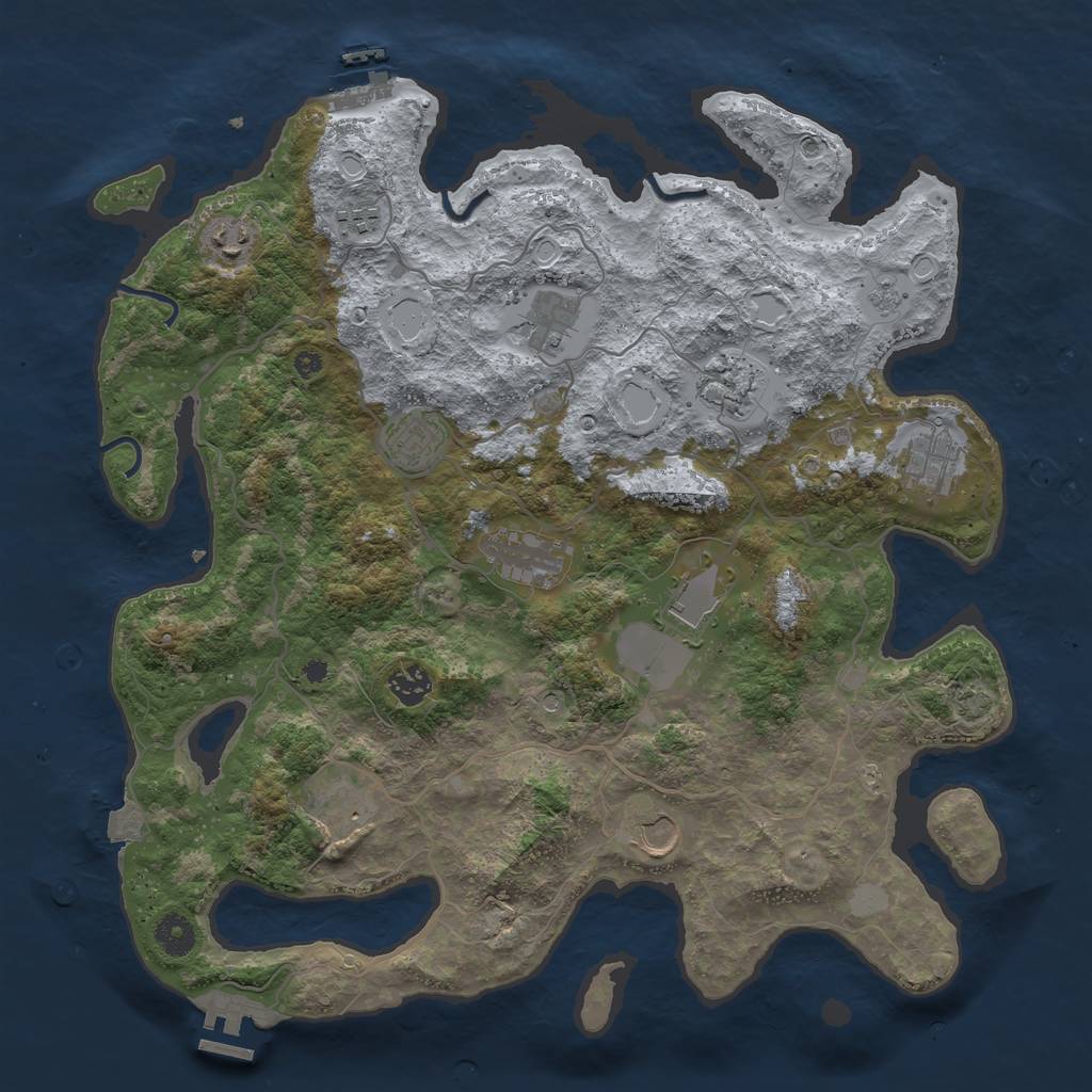 Rust Map: Procedural Map, Size: 4000, Seed: 1169514706, 19 Monuments