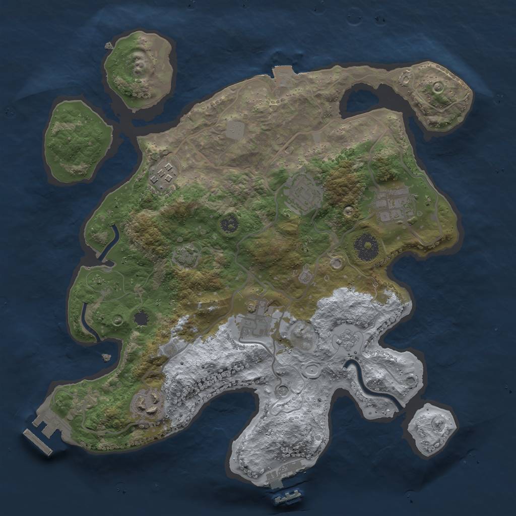 Rust Map: Procedural Map, Size: 3000, Seed: 4794215, 13 Monuments