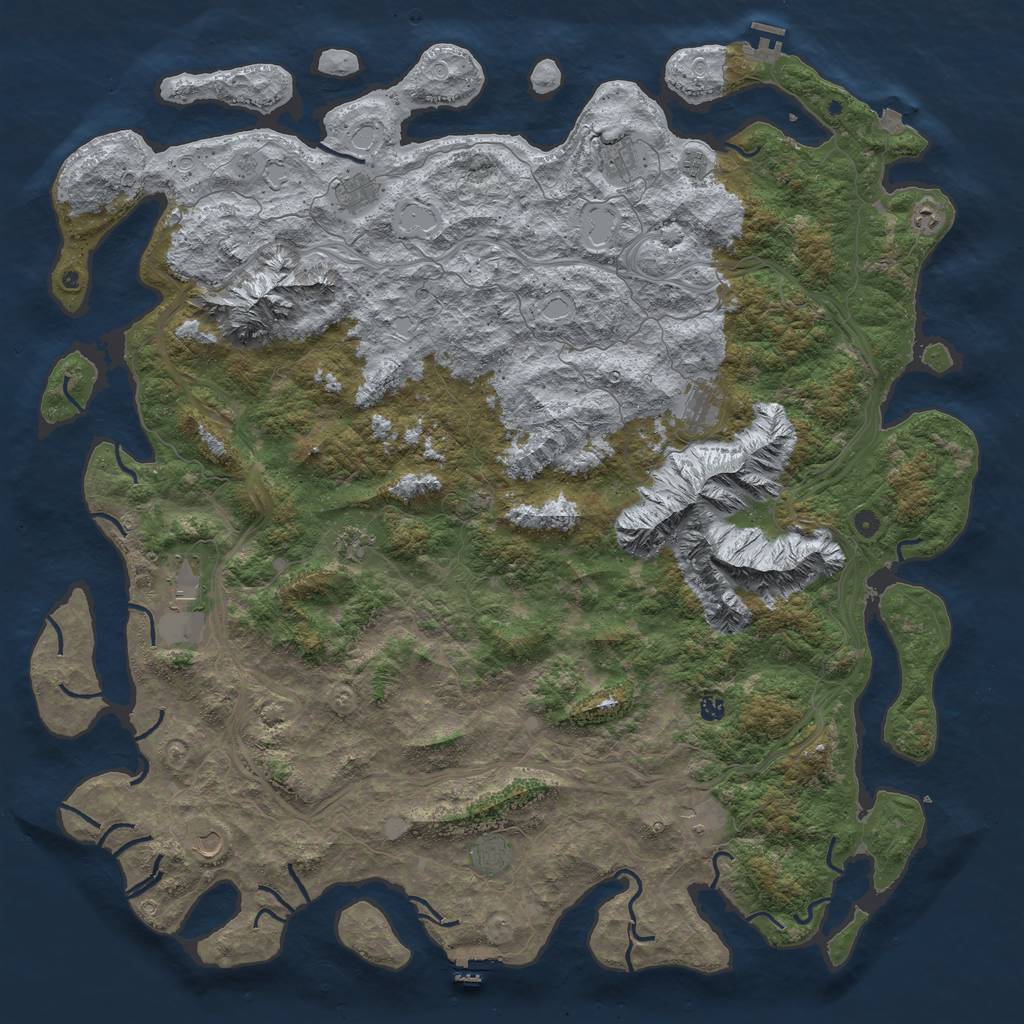 Rust Map: Procedural Map, Size: 6000, Seed: 86332, 19 Monuments