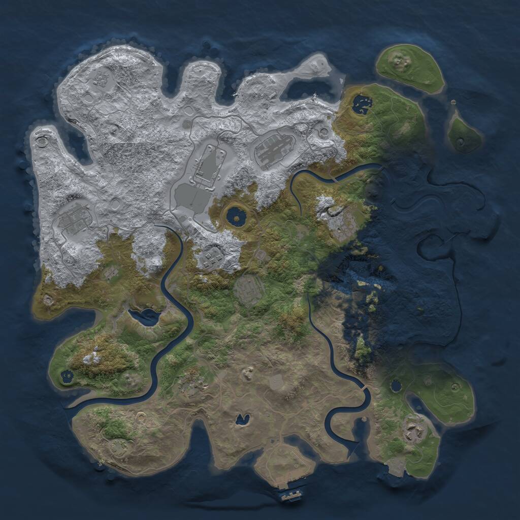 Rust Map: Procedural Map, Size: 4000, Seed: 422342650, 15 Monuments