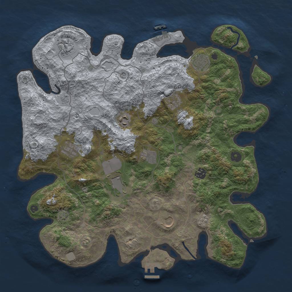 Rust Map: Procedural Map, Size: 4000, Seed: 422342650, 18 Monuments