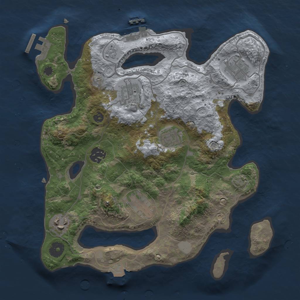 Rust Map: Procedural Map, Size: 3000, Seed: 1169514706, 13 Monuments