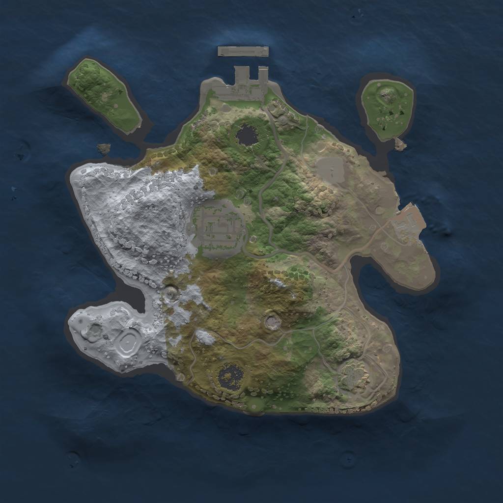 Rust Map: Procedural Map, Size: 2000, Seed: 1335255888, 6 Monuments