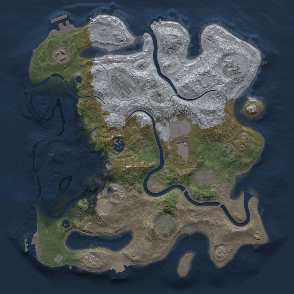 Rust Map: Procedural Map, Size: 3500, Seed: 1169514706, 14 Monuments