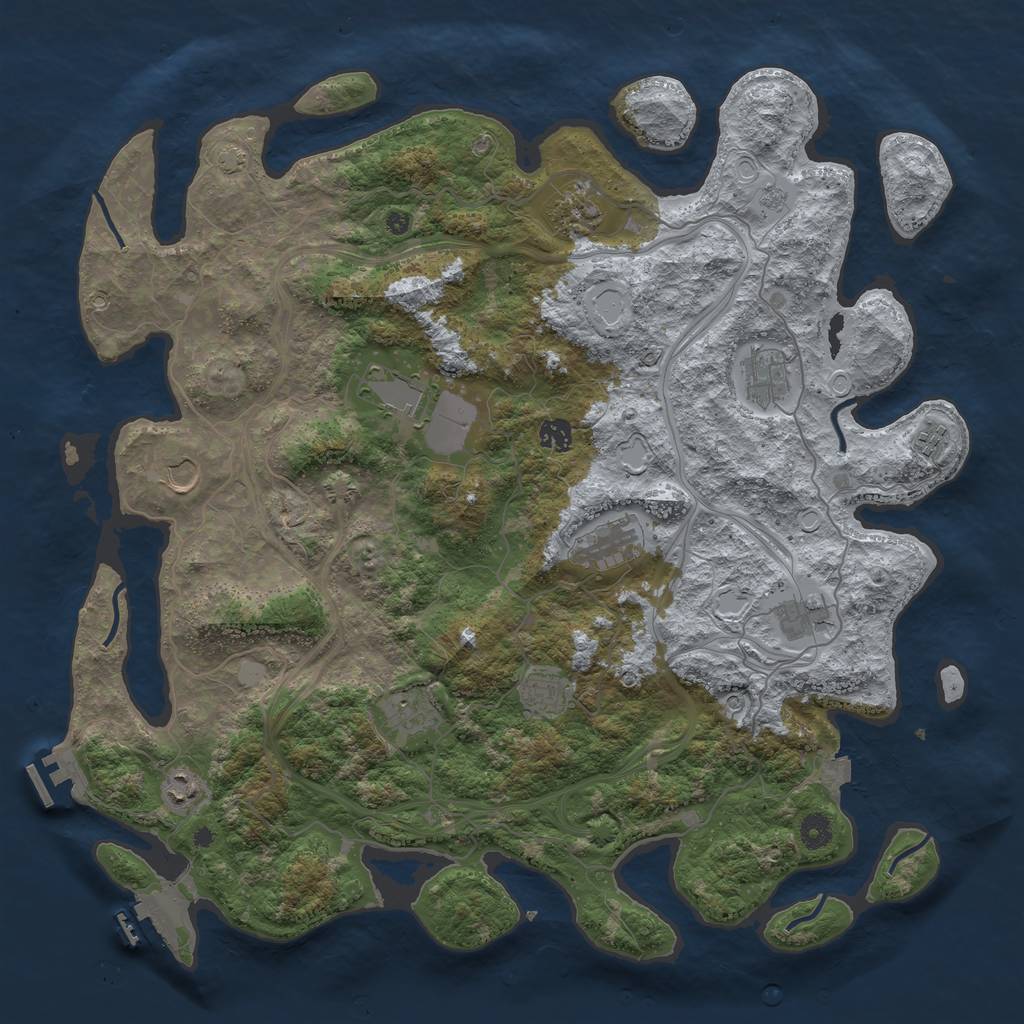 Rust Map: Procedural Map, Size: 4500, Seed: 981236742, 19 Monuments