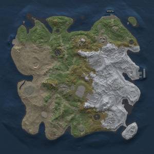 Thumbnail Rust Map: Procedural Map, Size: 3500, Seed: 1230483879, 16 Monuments