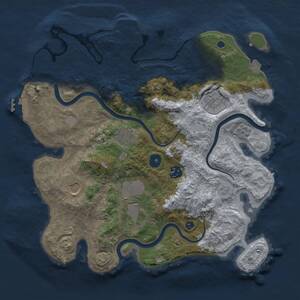 Thumbnail Rust Map: Procedural Map, Size: 3500, Seed: 1230483879, 12 Monuments