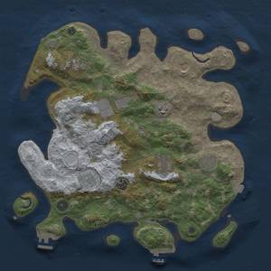 Thumbnail Rust Map: Procedural Map, Size: 3750, Seed: 783339, 17 Monuments