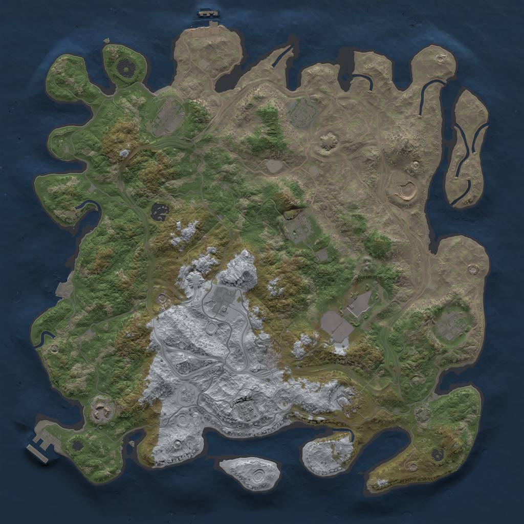 Rust Map: Procedural Map, Size: 4250, Seed: 1325351601, 19 Monuments