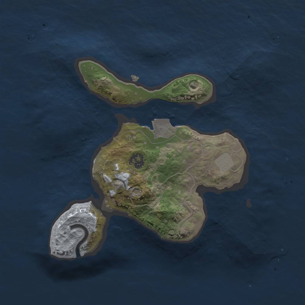 Rust Map: Procedural Map, Size: 2000, Seed: 1195718382, 3 Monuments