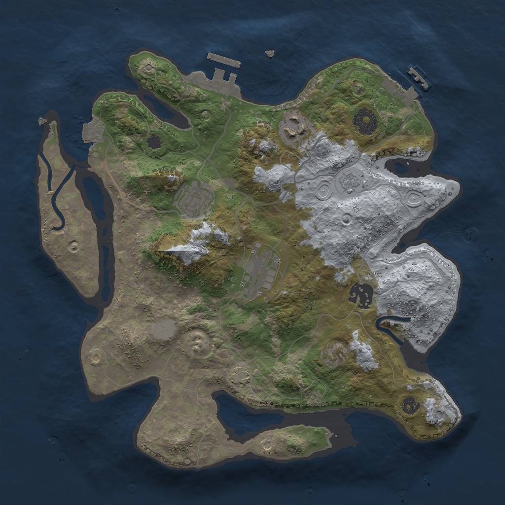 Rust Map: Procedural Map, Size: 3000, Seed: 85599, 11 Monuments