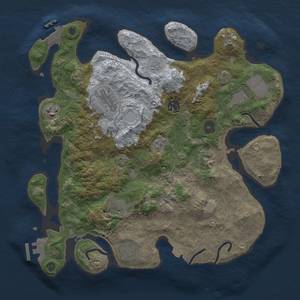 Thumbnail Rust Map: Procedural Map, Size: 3500, Seed: 1958684217, 15 Monuments