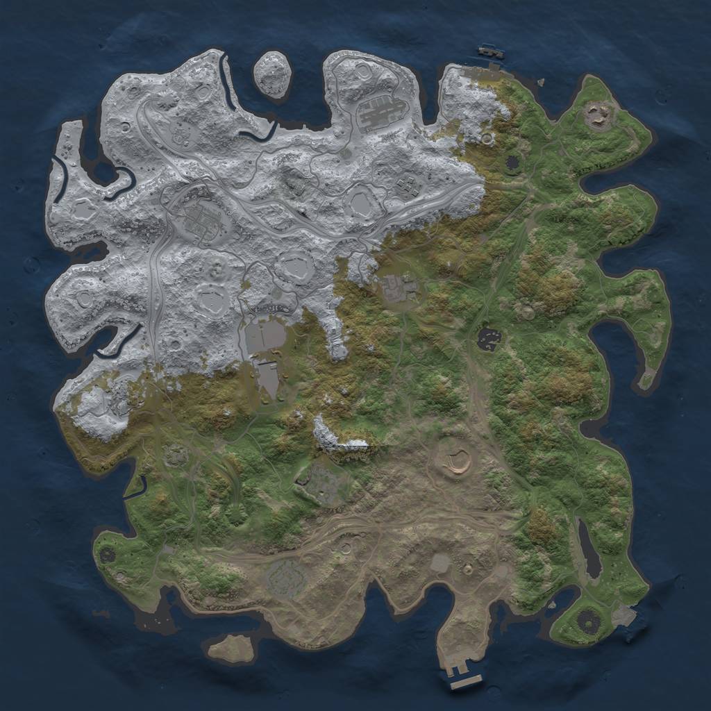 Rust Map: Procedural Map, Size: 4500, Seed: 1452056803, 19 Monuments
