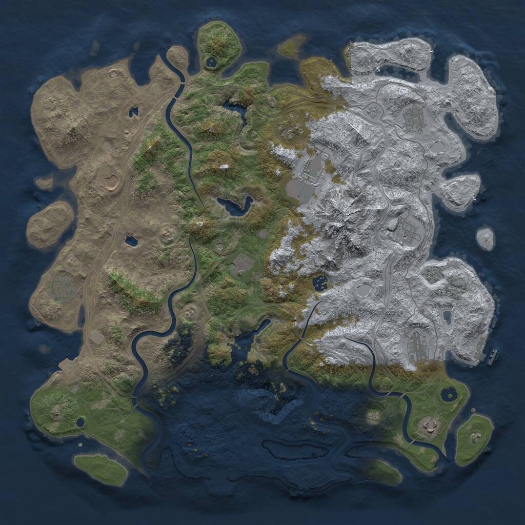 Rust Map: Procedural Map, Size: 5000, Seed: 4589714, 17 Monuments
