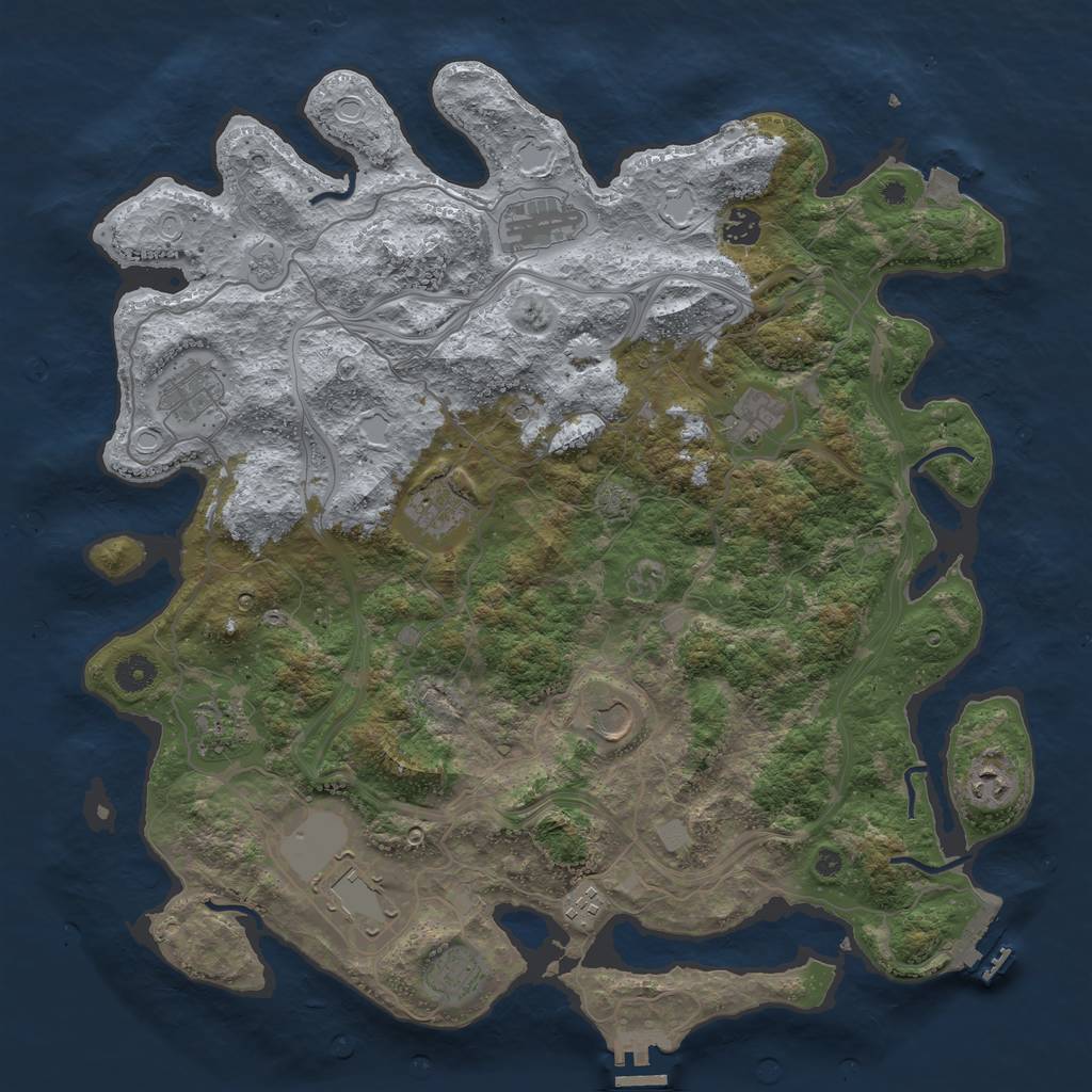 Rust Map: Procedural Map, Size: 4250, Seed: 1869175853, 19 Monuments