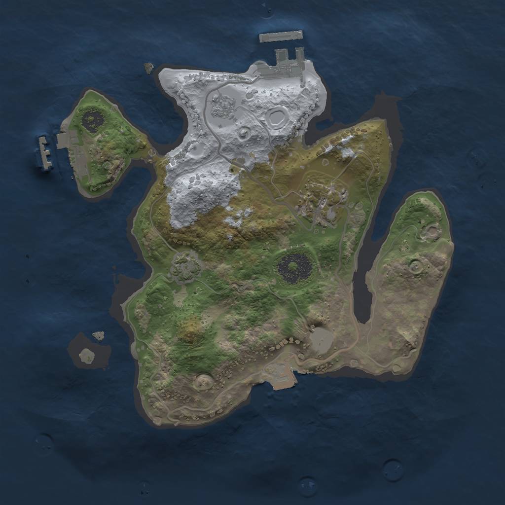 Rust Map: Procedural Map, Size: 2350, Seed: 1088938267, 8 Monuments