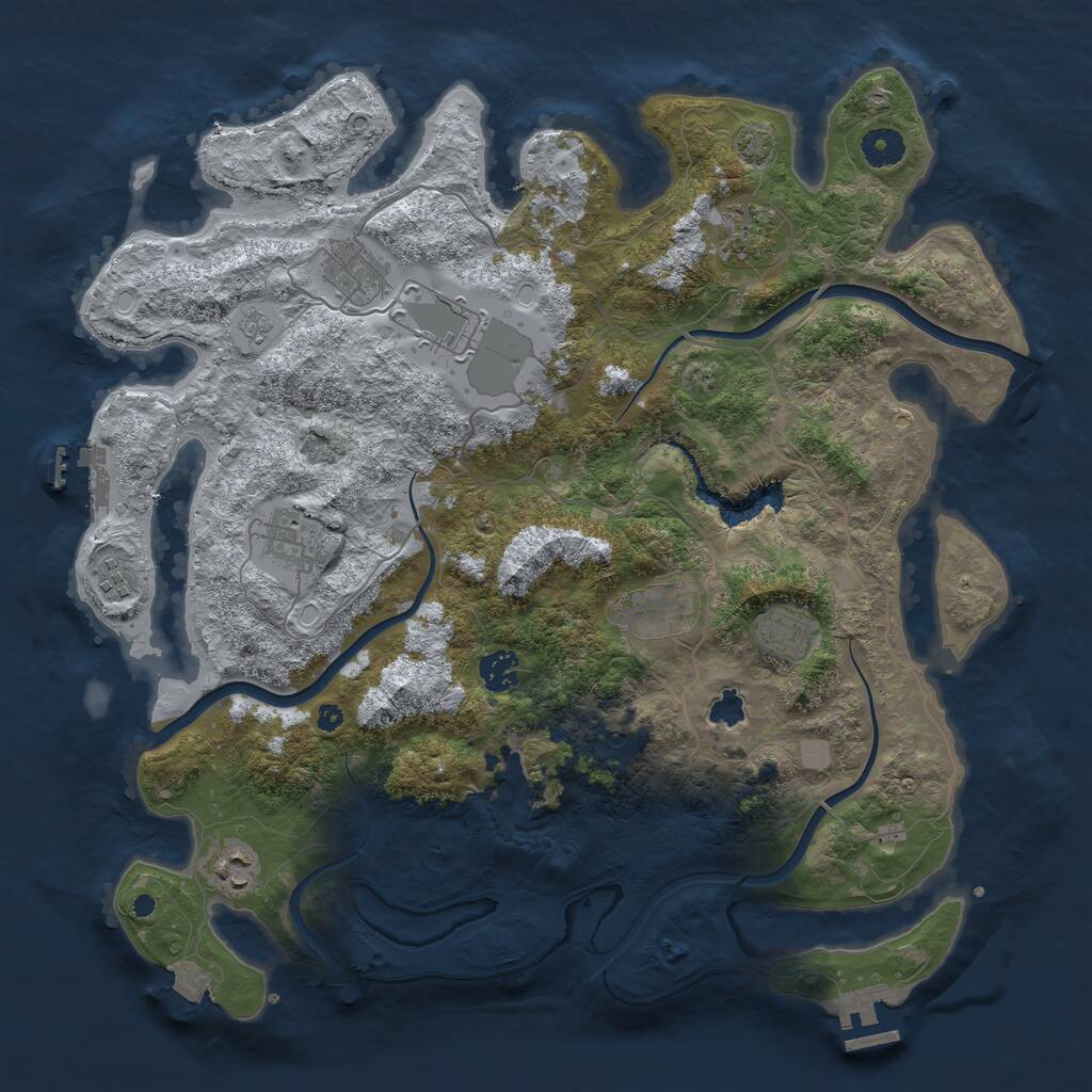 Rust Map: Procedural Map, Size: 4000, Seed: 1542998365, 15 Monuments
