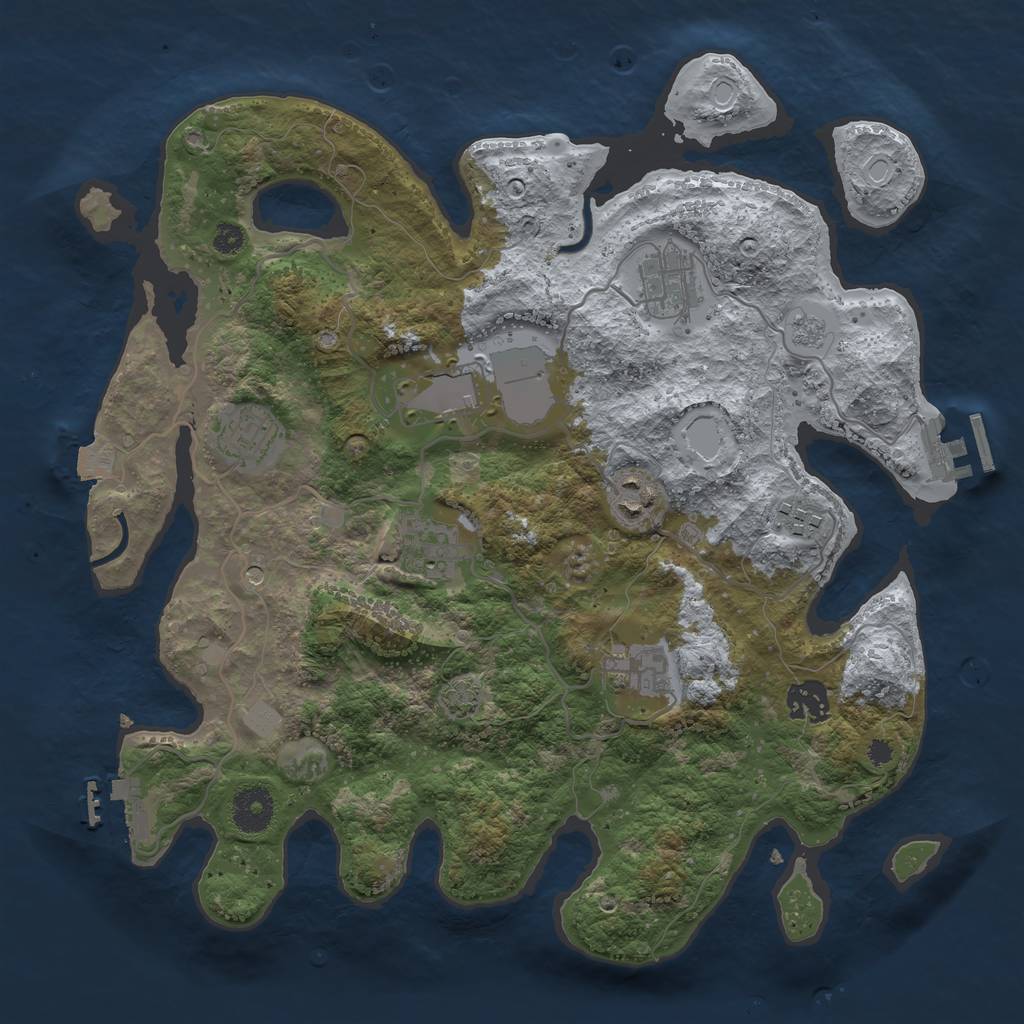 Rust Map: Procedural Map, Size: 3500, Seed: 1657957788, 16 Monuments