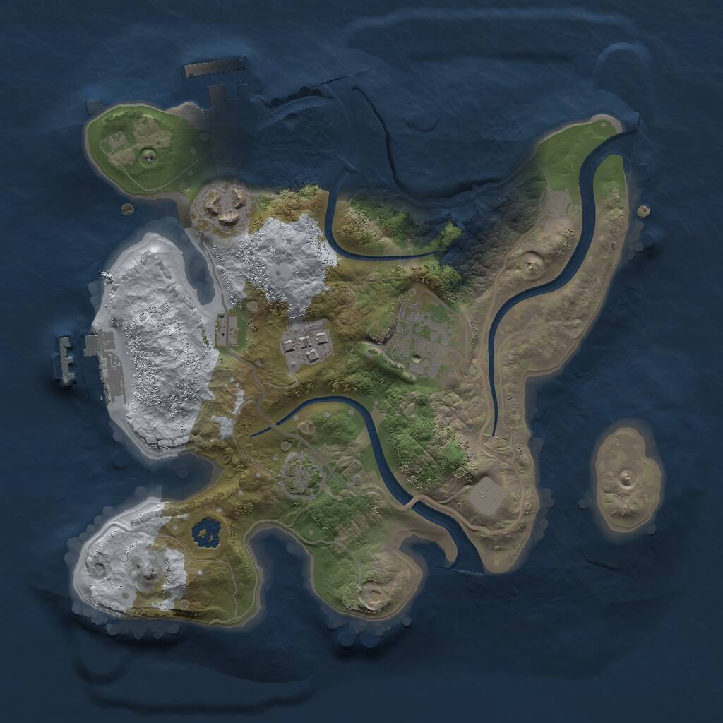 Rust Map: Procedural Map, Size: 2400, Seed: 1054926444, 7 Monuments