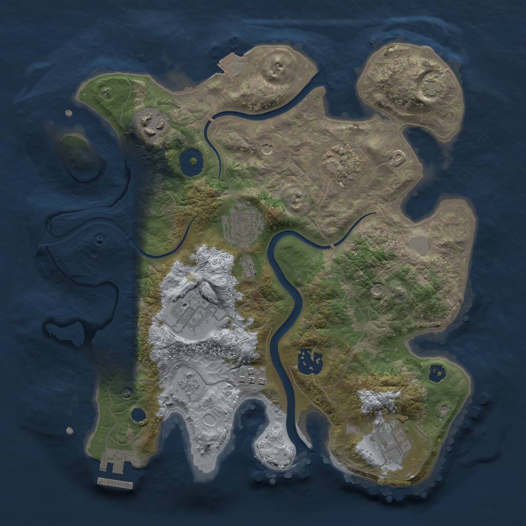 Rust Map: Procedural Map, Size: 3000, Seed: 413245, 12 Monuments