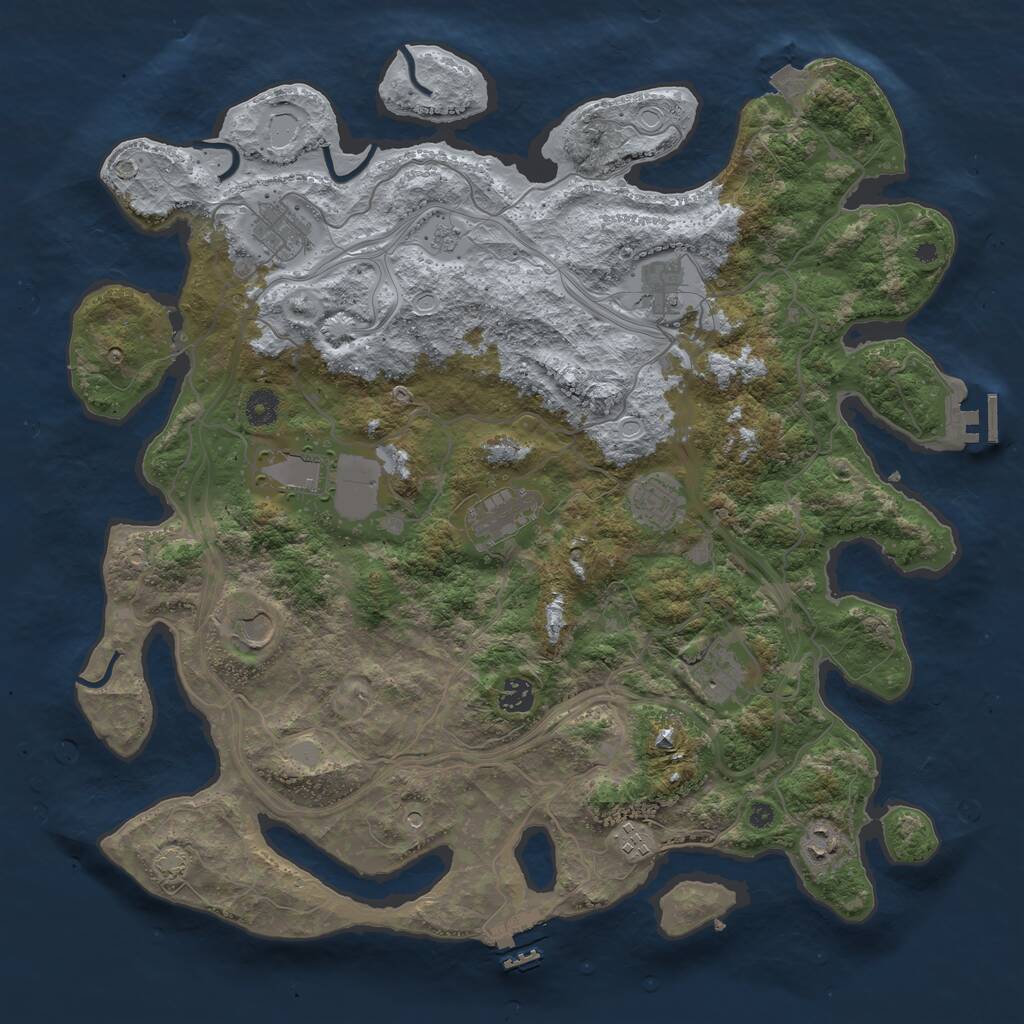 Rust Map: Procedural Map, Size: 4250, Seed: 1245533031, 16 Monuments
