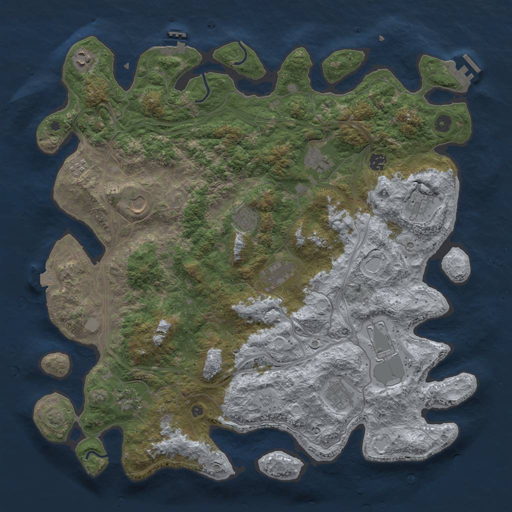 Rust Map: Procedural Map, Size: 4500, Seed: 202409, 19 Monuments