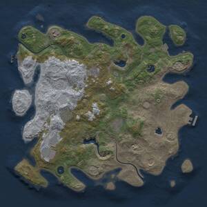 Thumbnail Rust Map: Procedural Map, Size: 4000, Seed: 1325387563, 14 Monuments