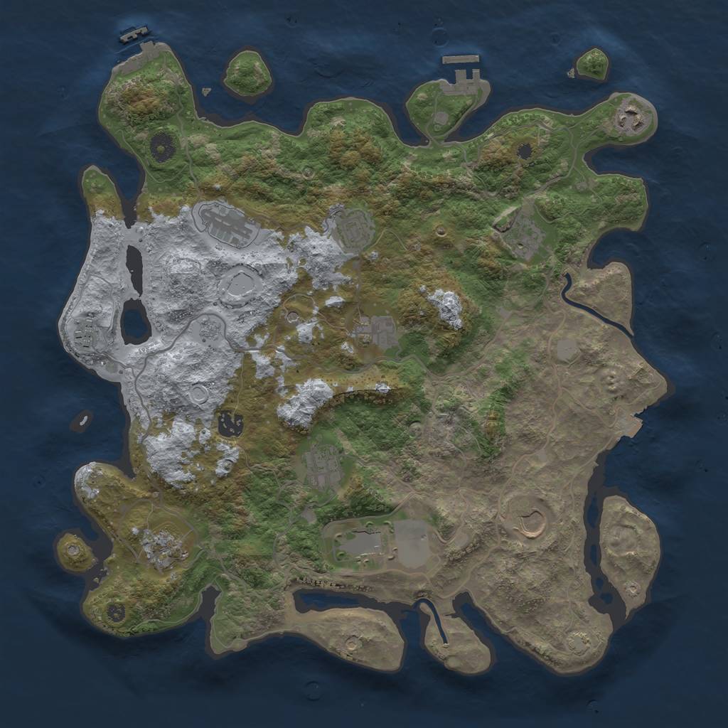 Rust Map: Procedural Map, Size: 4000, Seed: 838746663, 19 Monuments