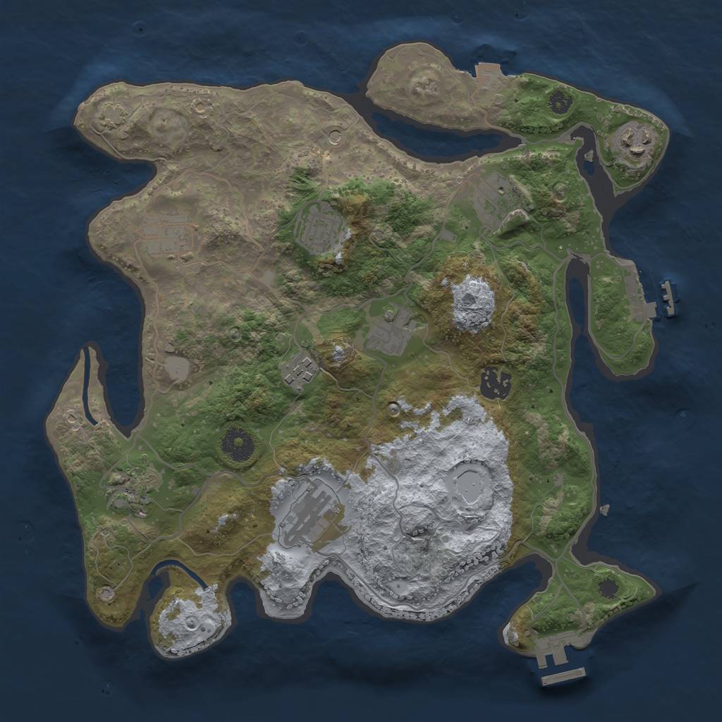 Rust Map: Procedural Map, Size: 3300, Seed: 1641328732, 16 Monuments