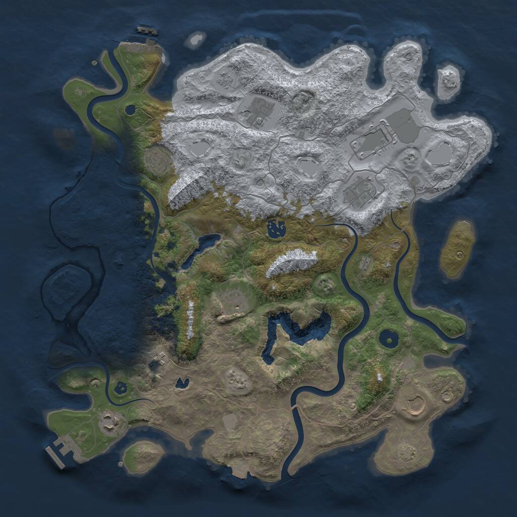 Rust Map: Procedural Map, Size: 4008, Seed: 13825, 15 Monuments