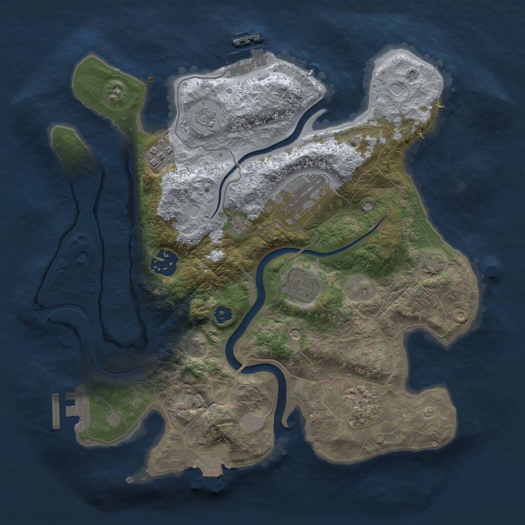Rust Map: Procedural Map, Size: 3000, Seed: 23911, 11 Monuments