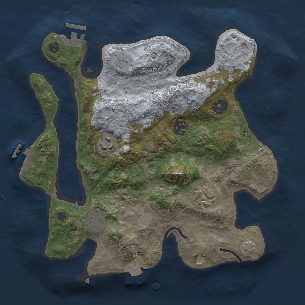 Rust Map: Procedural Map, Size: 3000, Seed: 23911, 12 Monuments