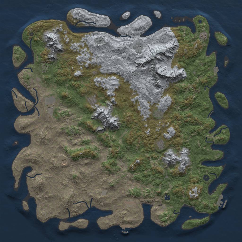 Rust Map: Procedural Map, Size: 6000, Seed: 1375671406, 19 Monuments