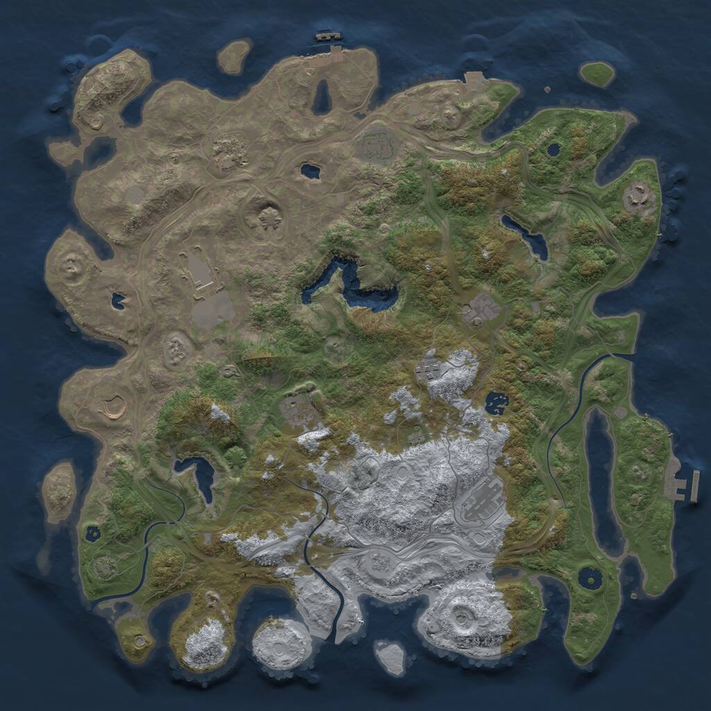 Rust Map: Procedural Map, Size: 4500, Seed: 671460809, 16 Monuments