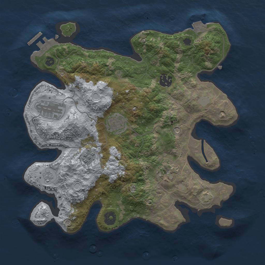 Rust Map: Procedural Map, Size: 3000, Seed: 1644876246, 12 Monuments