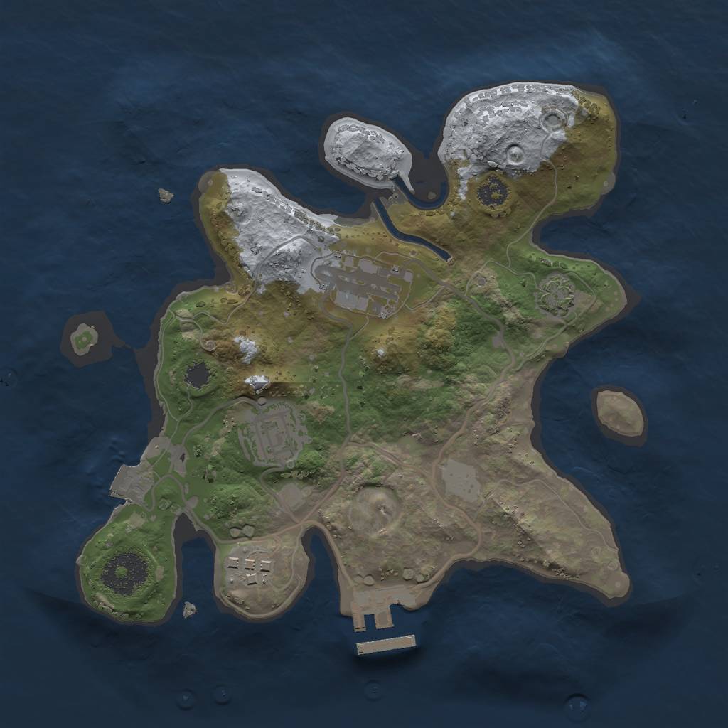 Rust Map: Procedural Map, Size: 2500, Seed: 1935608689, 8 Monuments