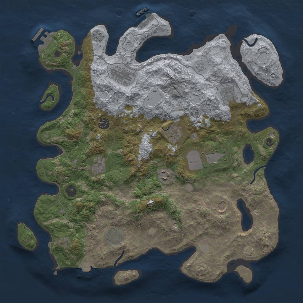 Rust Map: Procedural Map, Size: 4000, Seed: 918836118, 18 Monuments