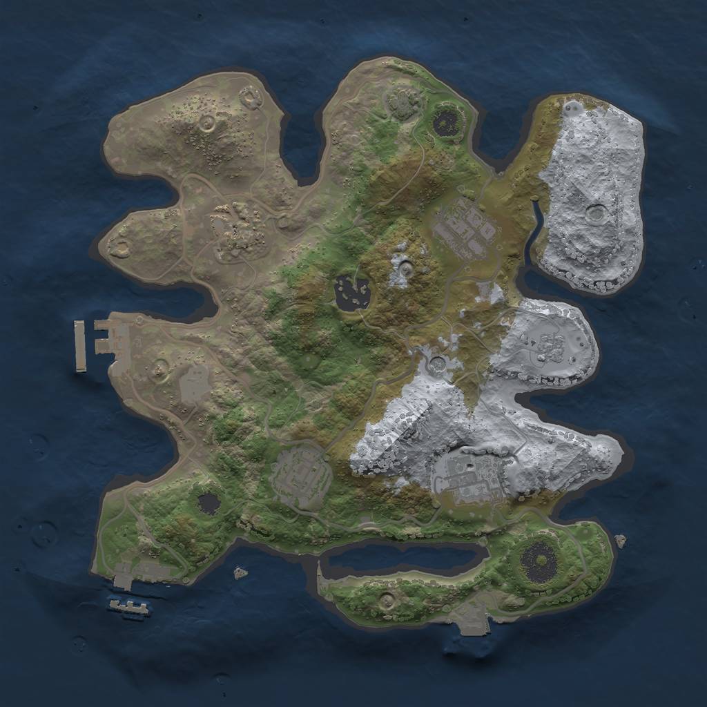 Rust Map: Procedural Map, Size: 2777, Seed: 9876513, 13 Monuments