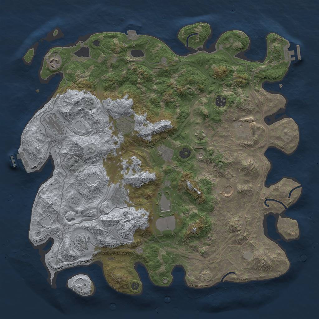 Rust Map: Procedural Map, Size: 4250, Seed: 883288264, 19 Monuments