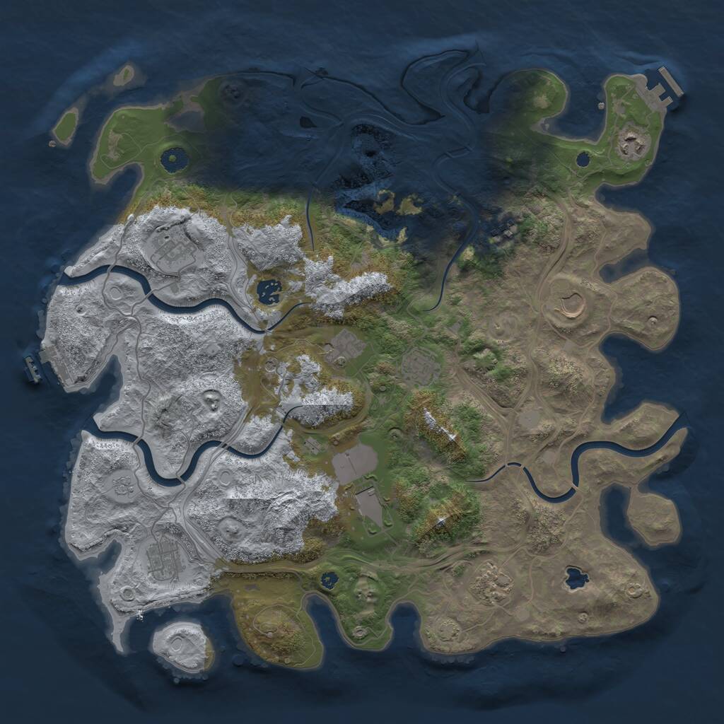 Rust Map: Procedural Map, Size: 4250, Seed: 883288264, 16 Monuments