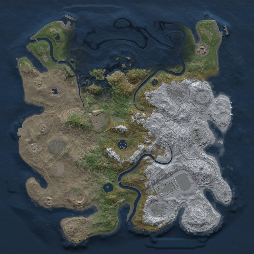 Rust Map: Procedural Map, Size: 4000, Seed: 924671872, 15 Monuments
